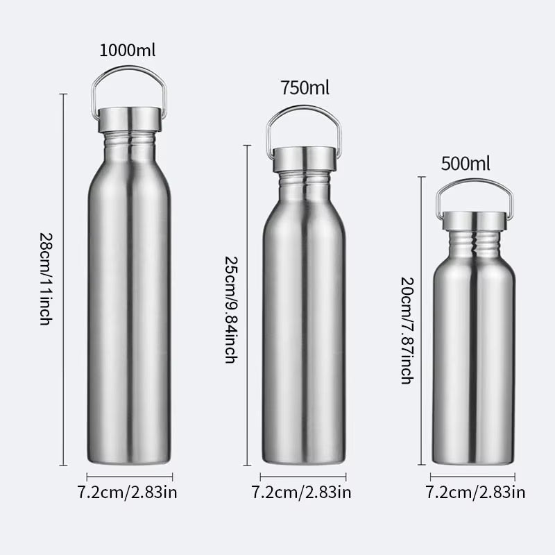 500/750/1000Ml Stainless Steel Water Bottle with Straw Sports Water Bottle Cold Water Bottle for Gym Cycling Hiking Drinkware