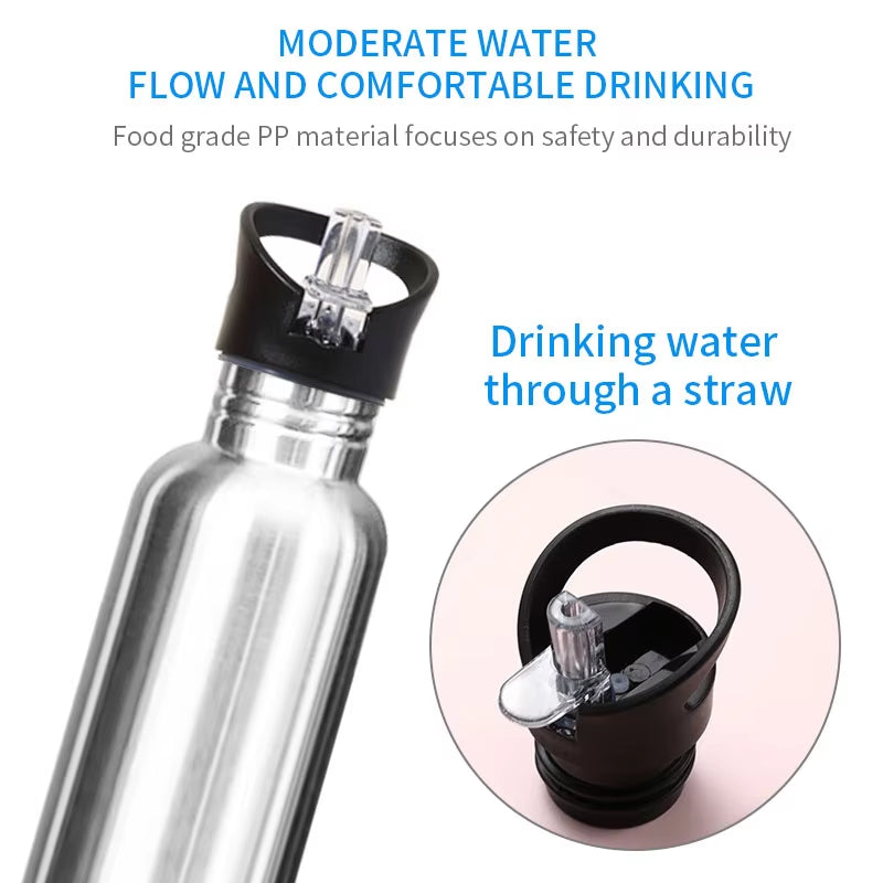 500/750/1000Ml Stainless Steel Water Bottle with Straw Sports Water Bottle Cold Water Bottle for Gym Cycling Hiking Drinkware