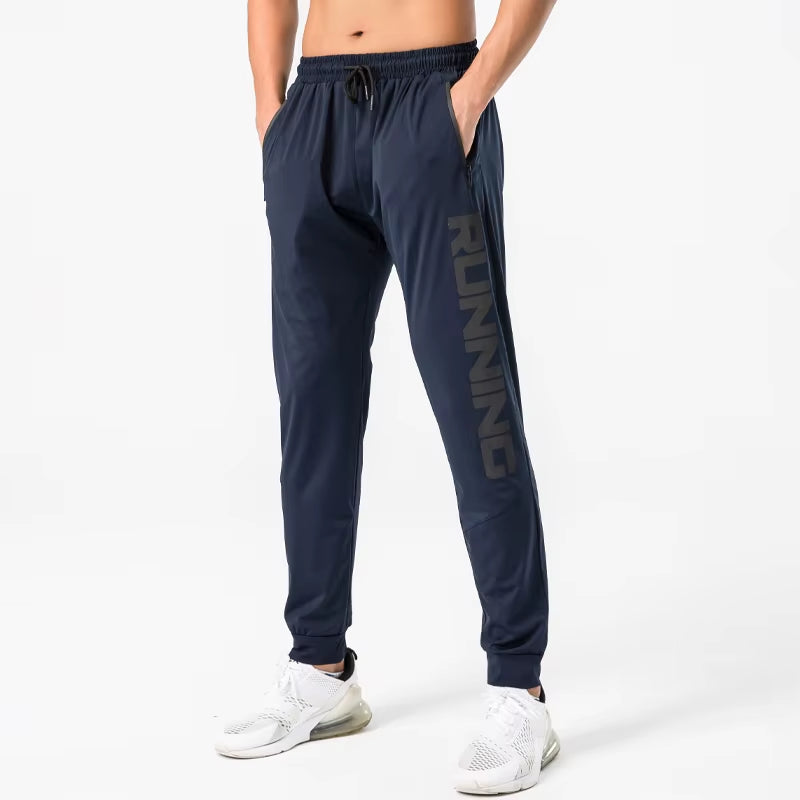 Gym Sweatpants Man Thin Fitness Trousers Slim Fit Quick Dry Running Long Pants Elastic Men Workout Pant