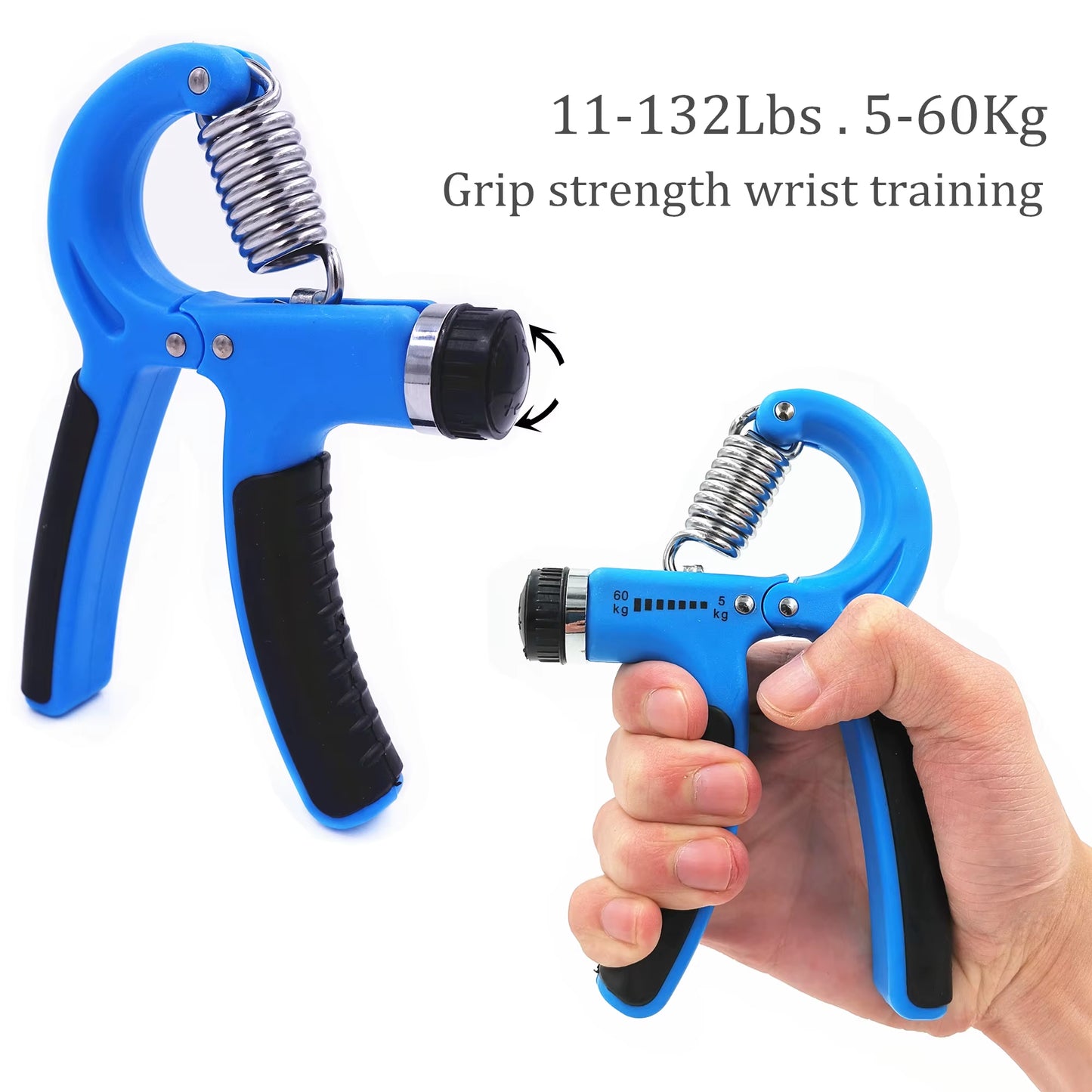 Hand Grip Strengthener Workout Kit Adjustable Hand Gripper Ring Finger Exerciser Band for Rehabilitation and Stress Relief Ball